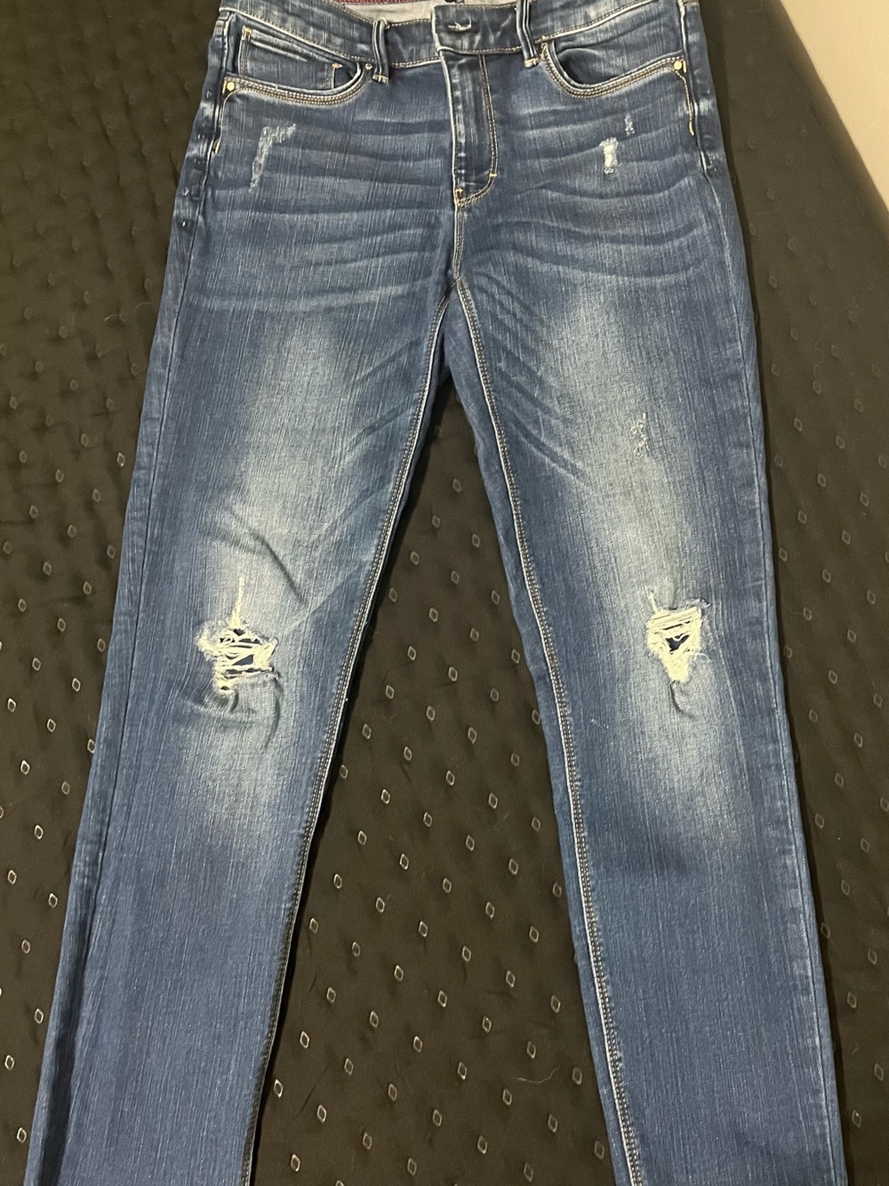 White House Black Market Women’s Distressed Blue Skinny Ankle Jeans